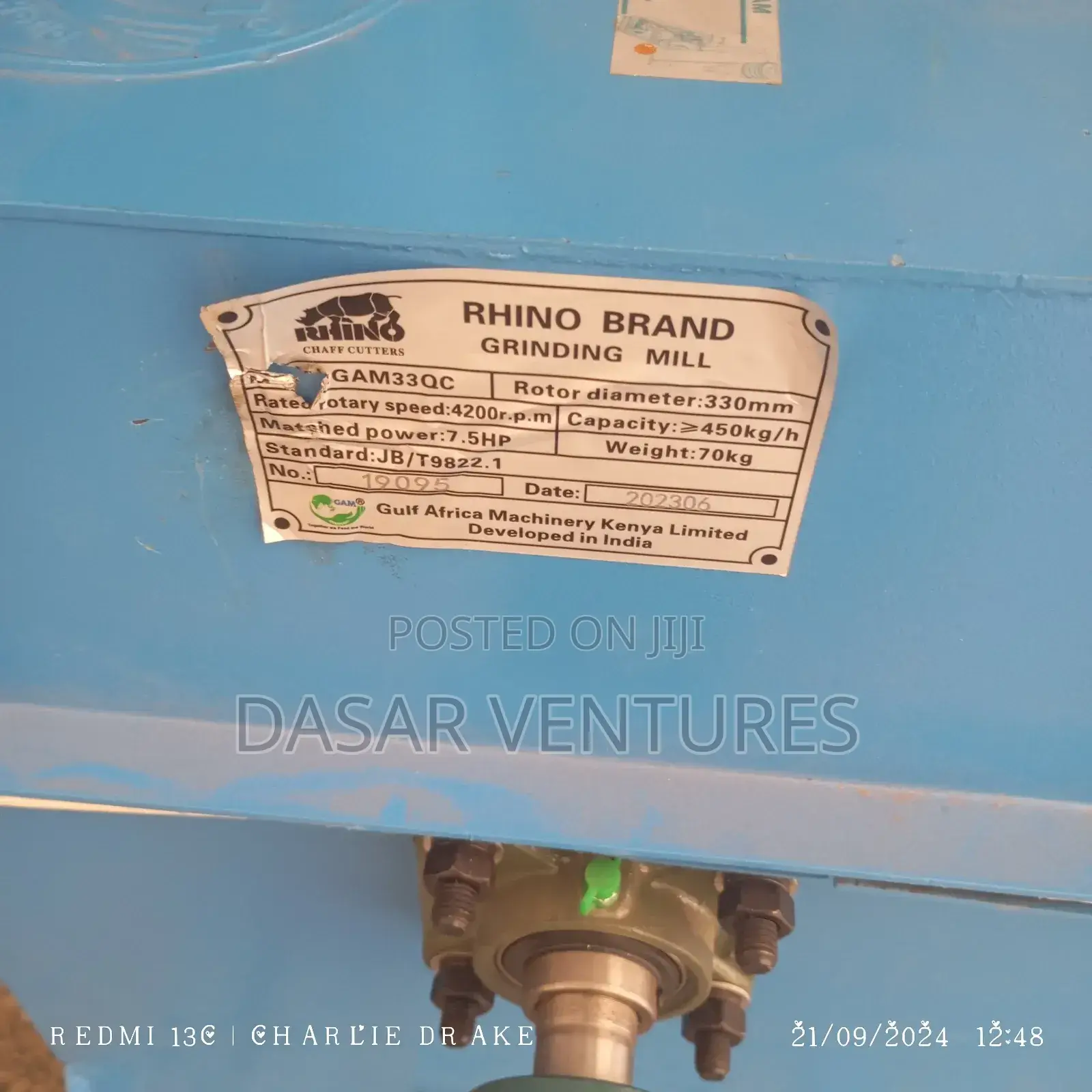 Posho Mill GAM-33QC 450kg/Hr