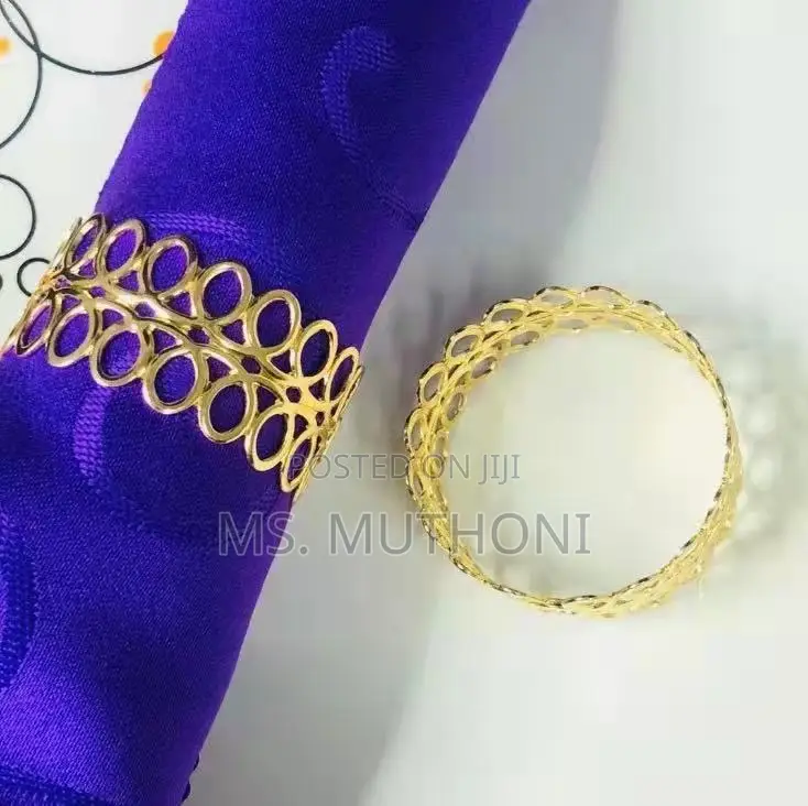 6 Pieces Gold Napkin Rings