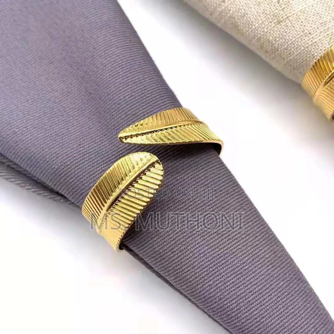 6 Pieces Gold Napkin Rings