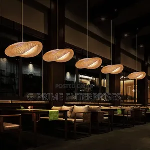 Bamboo Chandelier Light /Bamboo Wavy Pendant