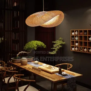 Bamboo Chandelier Light /Bamboo Wavy Pendant