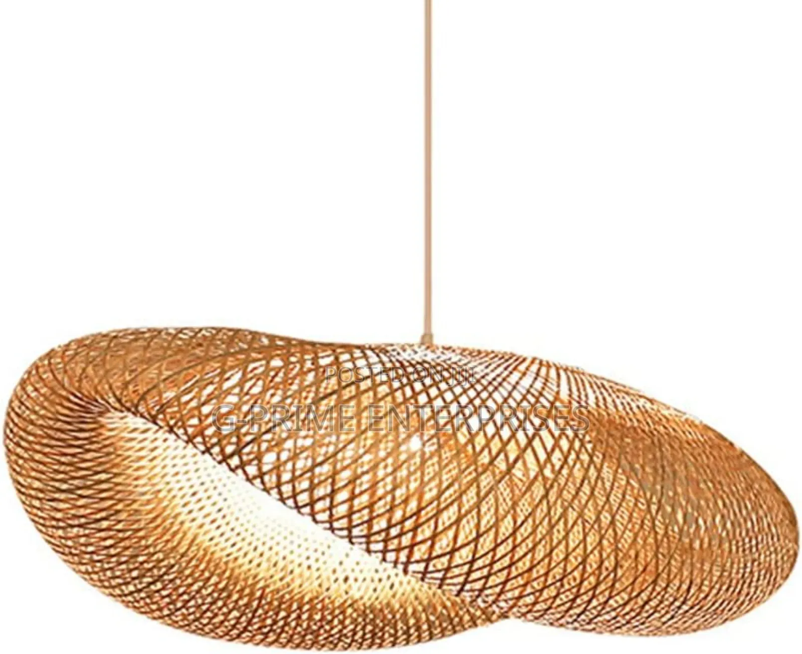 Bamboo Chandelier Light /Bamboo Wavy Pendant