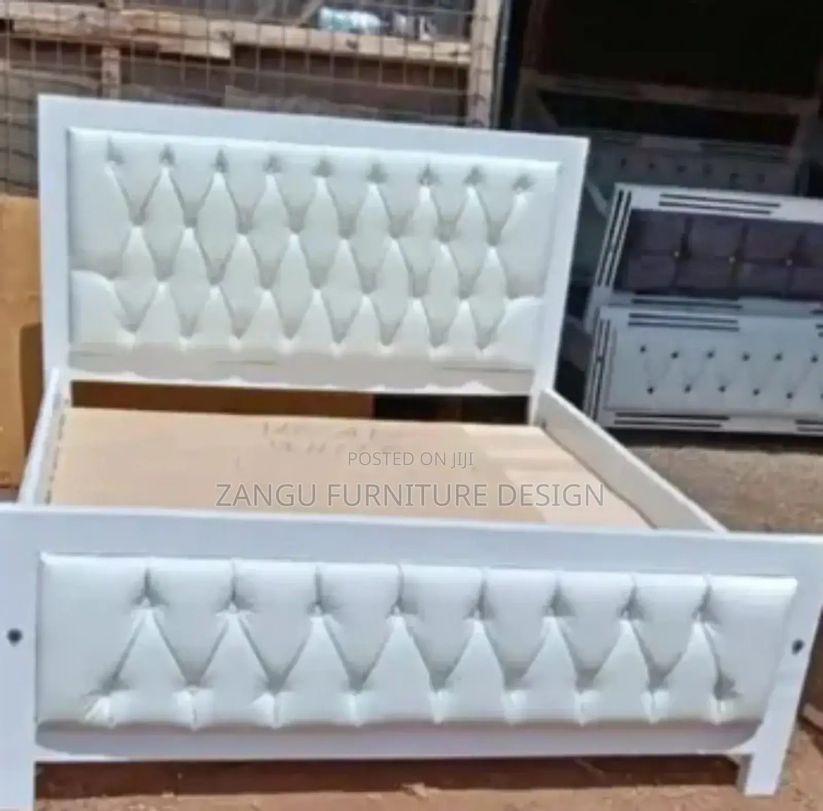 Cream White Bed