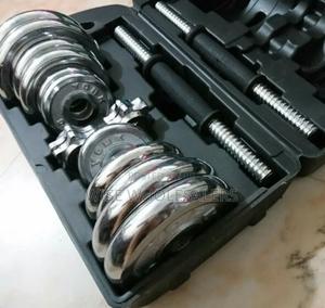20kg Adjustable Chromed Cast Iron Dumbbell Weight✓ - thumbnail 2