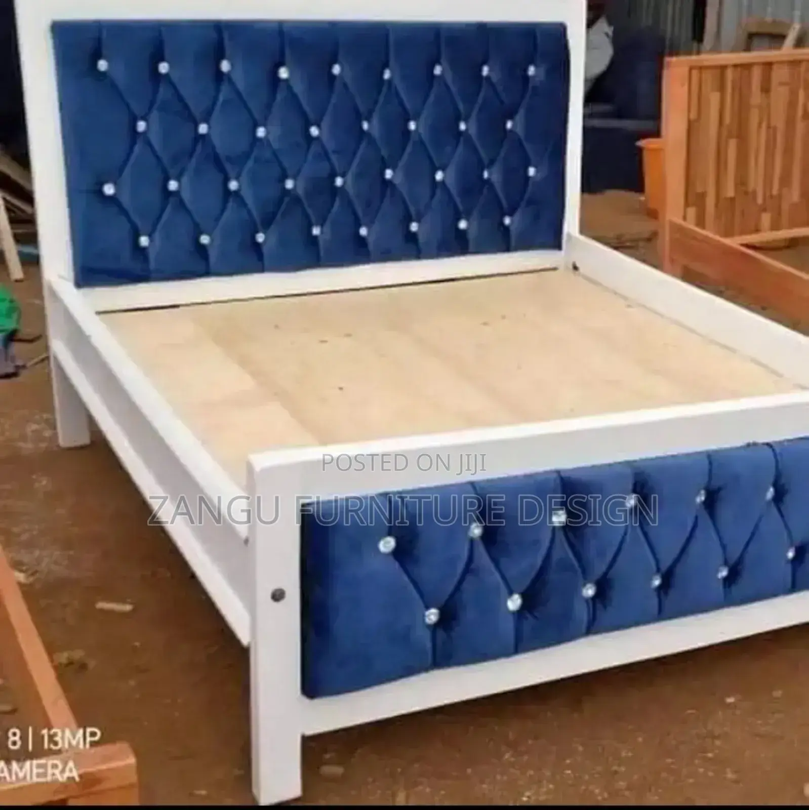 White Blue Beds