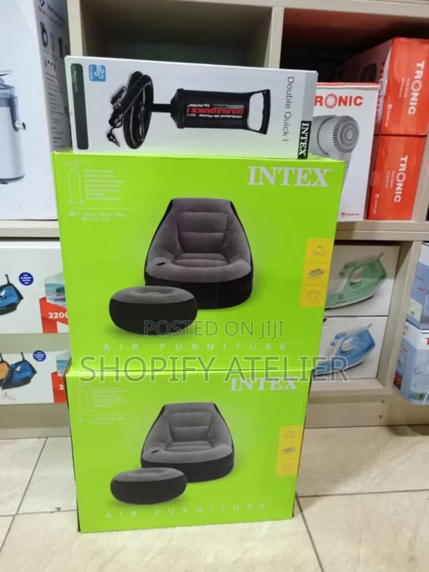 Intex Inflatable Seat With Footrest and Electric Pump - main view
