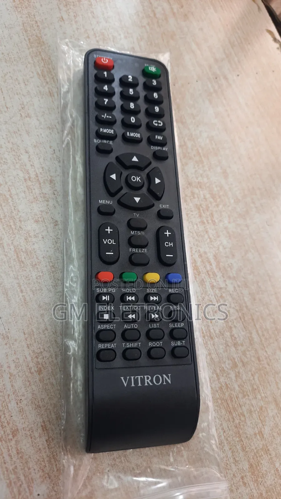 Replacement Remote for Vitron Digital Tv. Free Batteries.