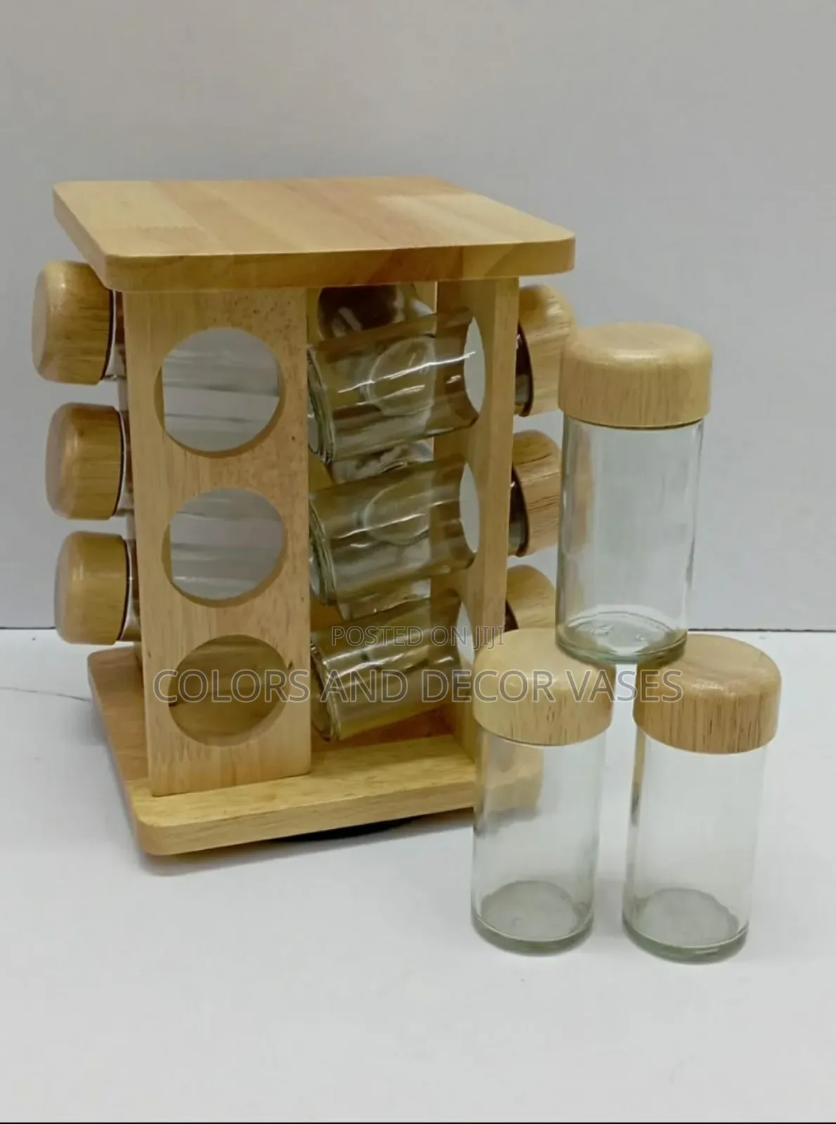 Rotating Bamboo Spice Rack