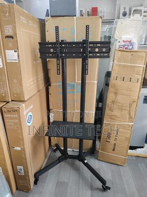 Height Adjustable Mobile Tv Cart With Wheels For 65" - main view