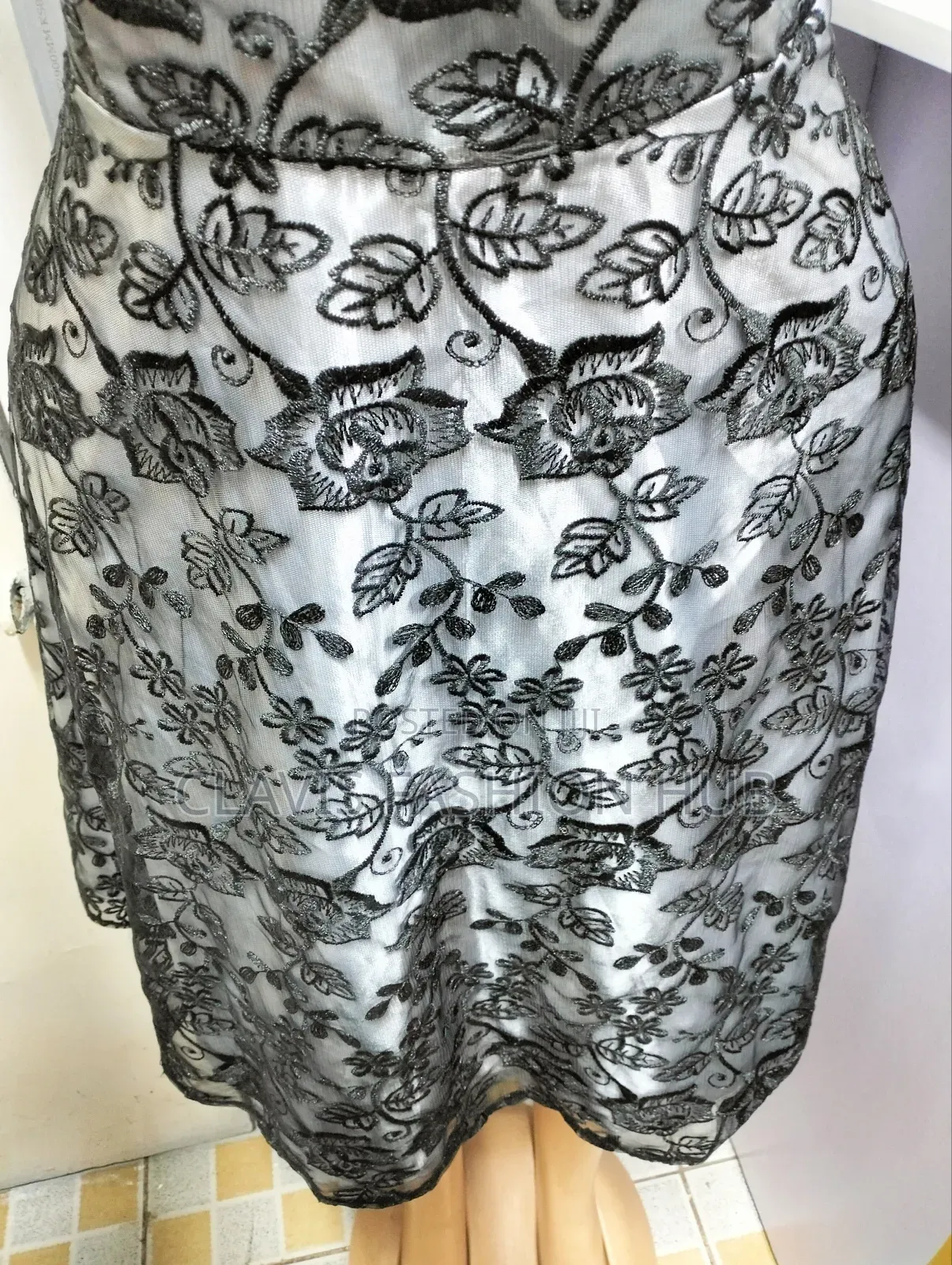 Beautiful Lace Dress White Black