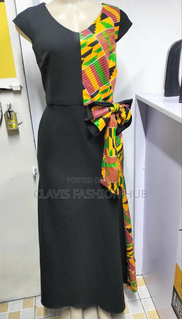 Black Kente Maxi Dress - main view