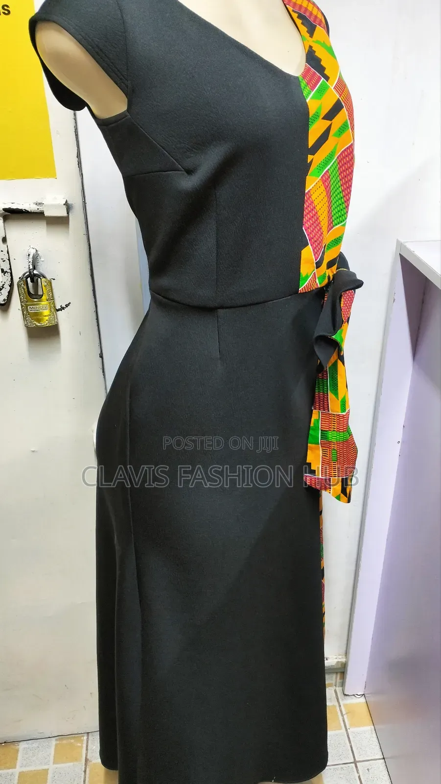 Black Kente Maxi Dress