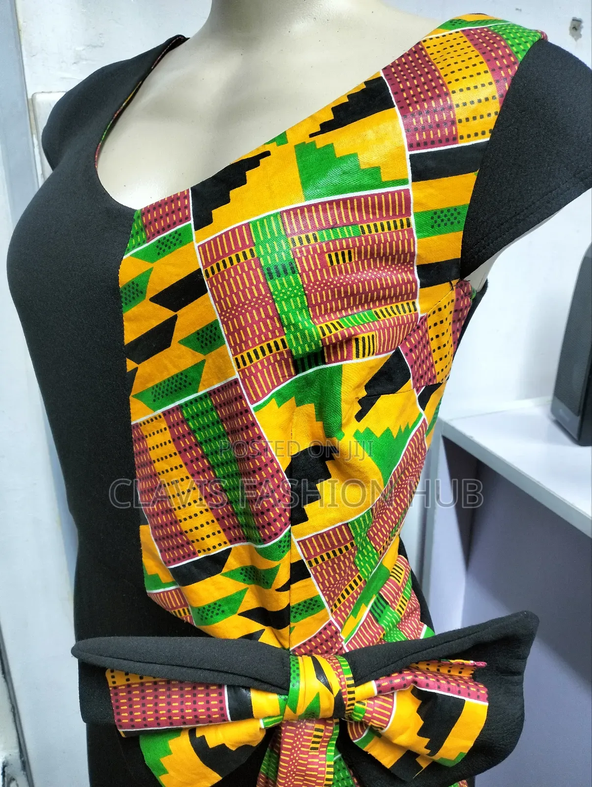 Black Kente Maxi Dress