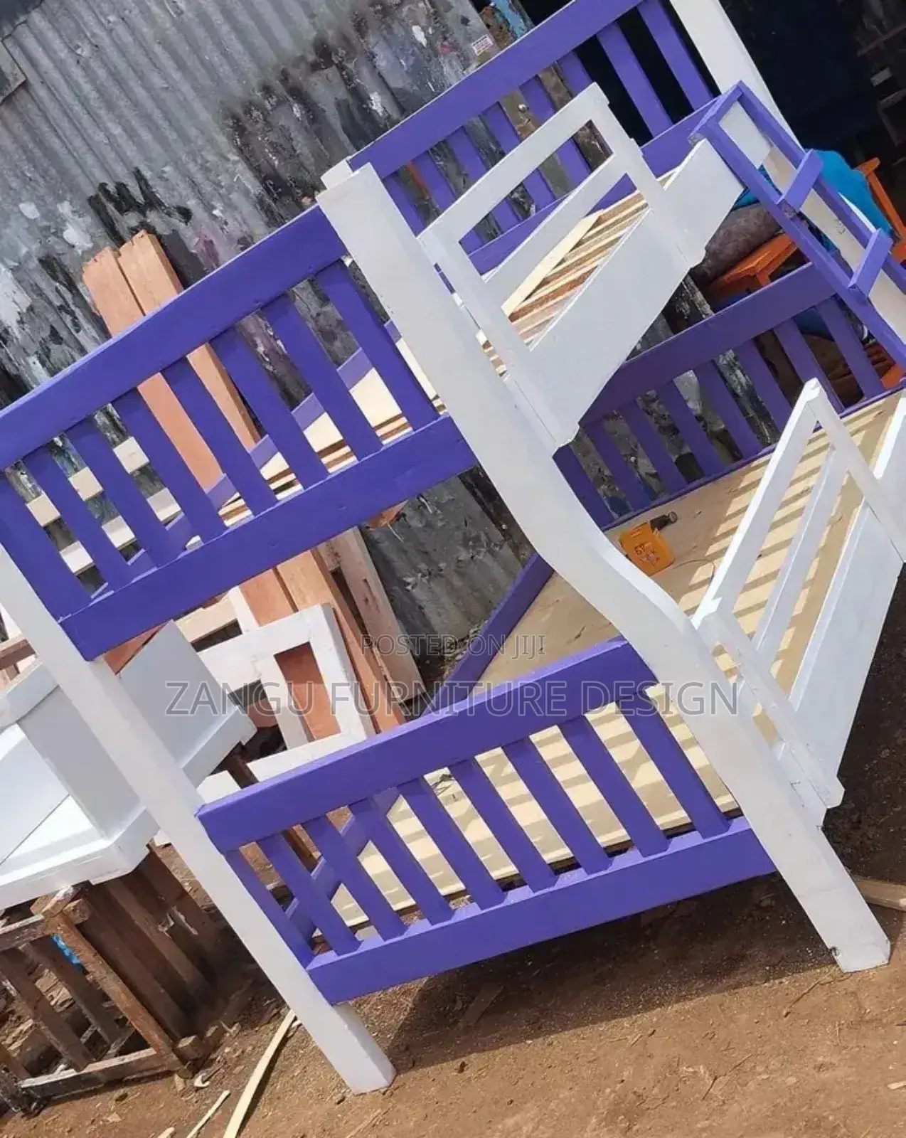 Purple White Bed Double Decker