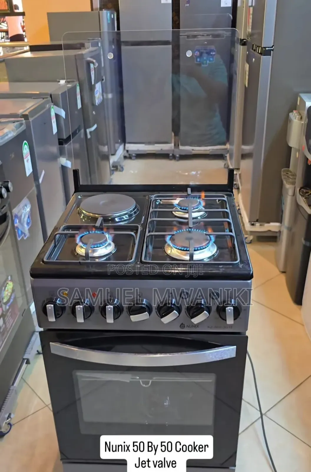 Nunix 3 Gas + 1 Electric Standing Cooker 50 By 55
