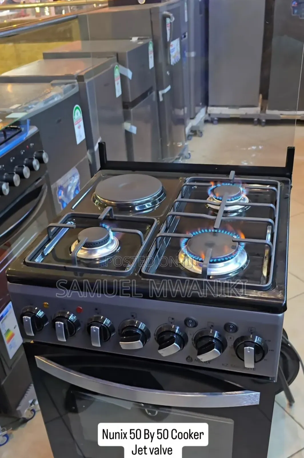 Nunix 3 Gas + 1 Electric Standing Cooker 50 By 55