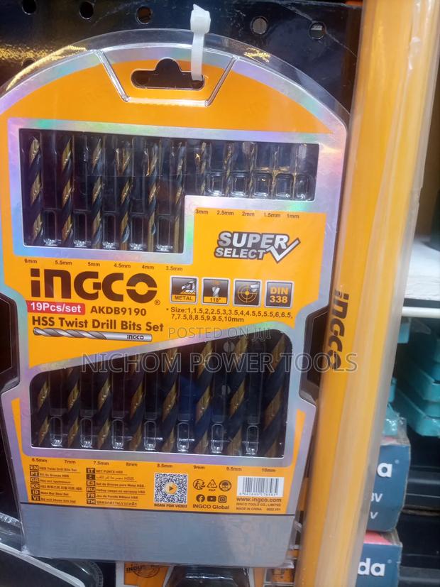 19pcs Ingco HSS Twist Drill Bit Set - main view