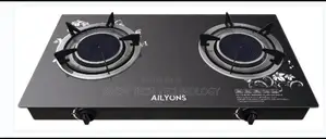 AILYONS 2 Burner Glass Top Gas Cooker Infrared Double Burner