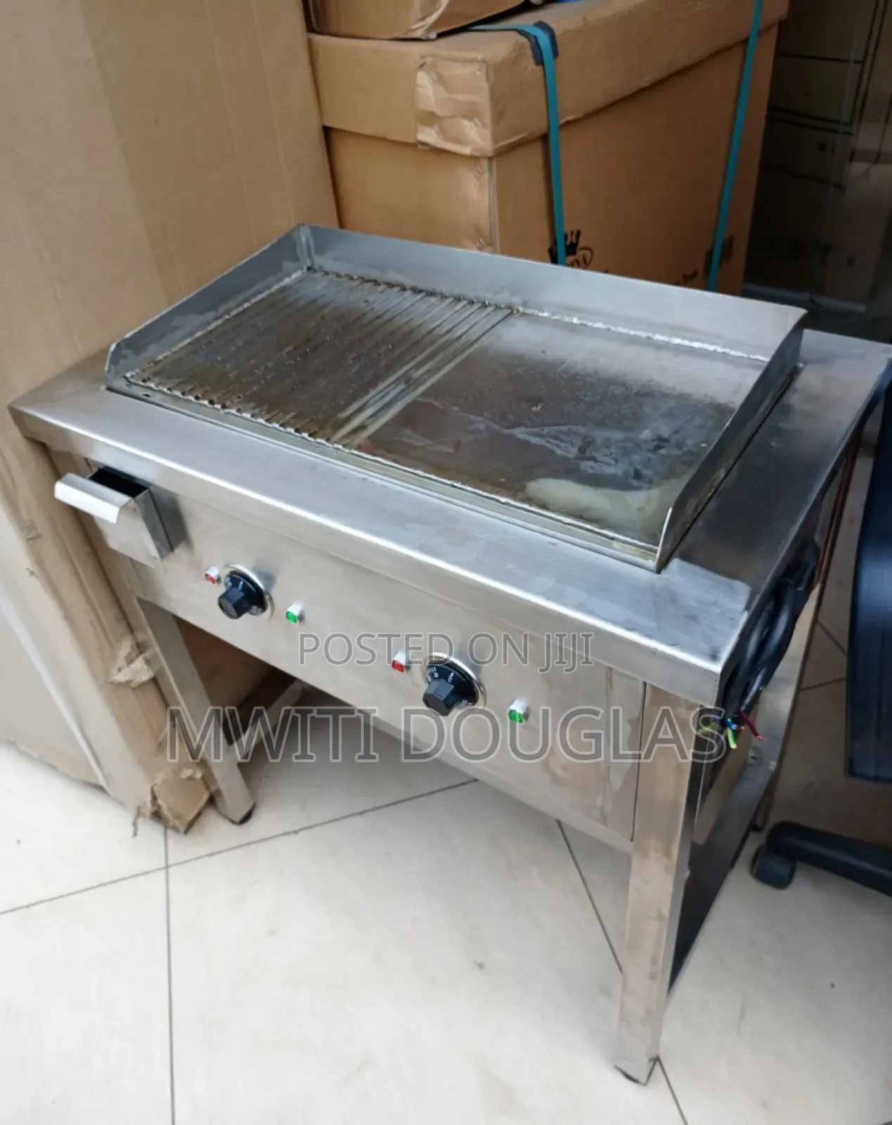 Electric Half Groved Large Griddle