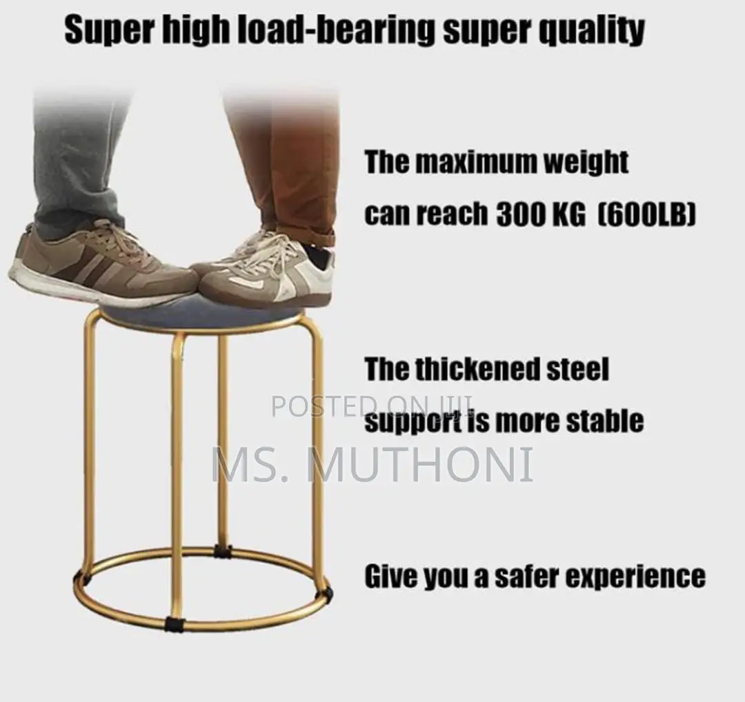 Stackable Backless Round Velvet Stools