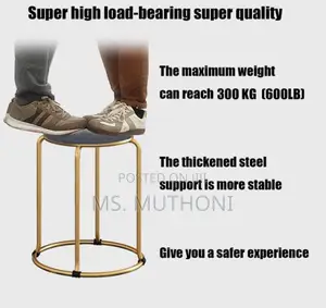 Stackable Backless Round Velvet Stools