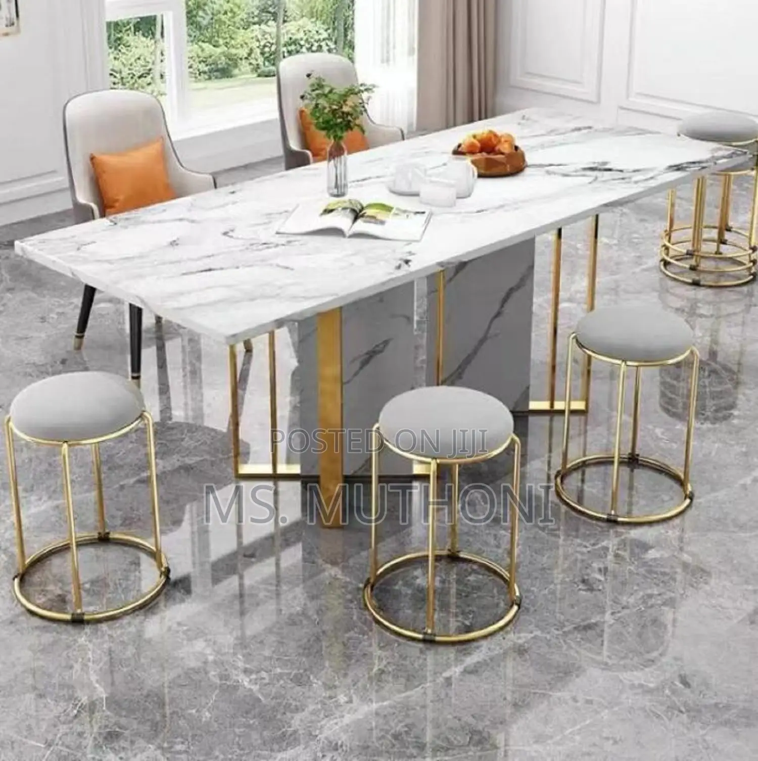 Stackable Backless Round Velvet Stools