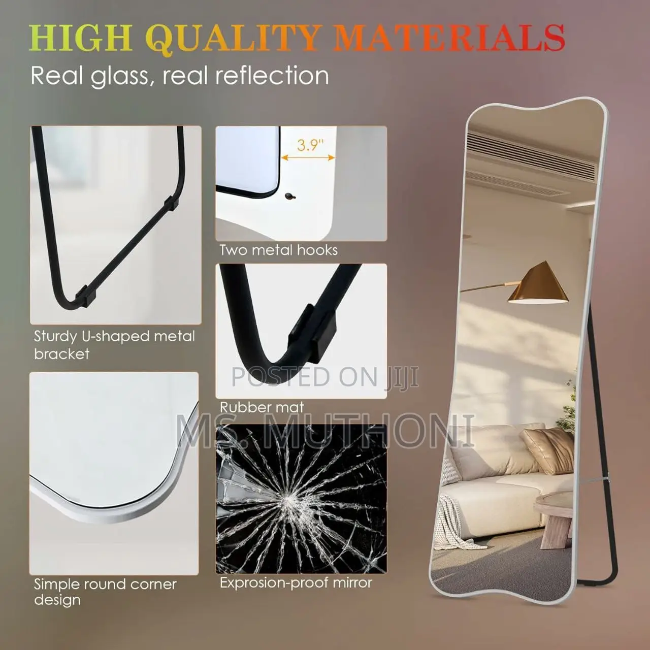 Full Length Unbreakable Mirror ;Size: 150x40cm