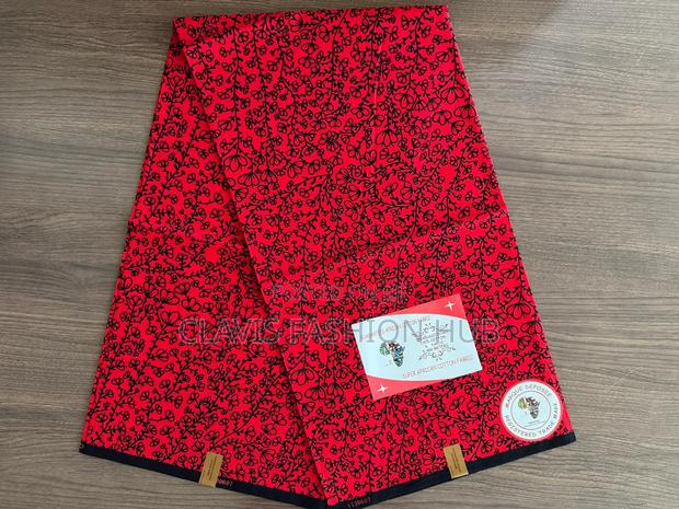 Red and Blue Kitenge Fabric for Your Dress