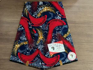 Red and Blue Kitenge Fabric for Your Dress