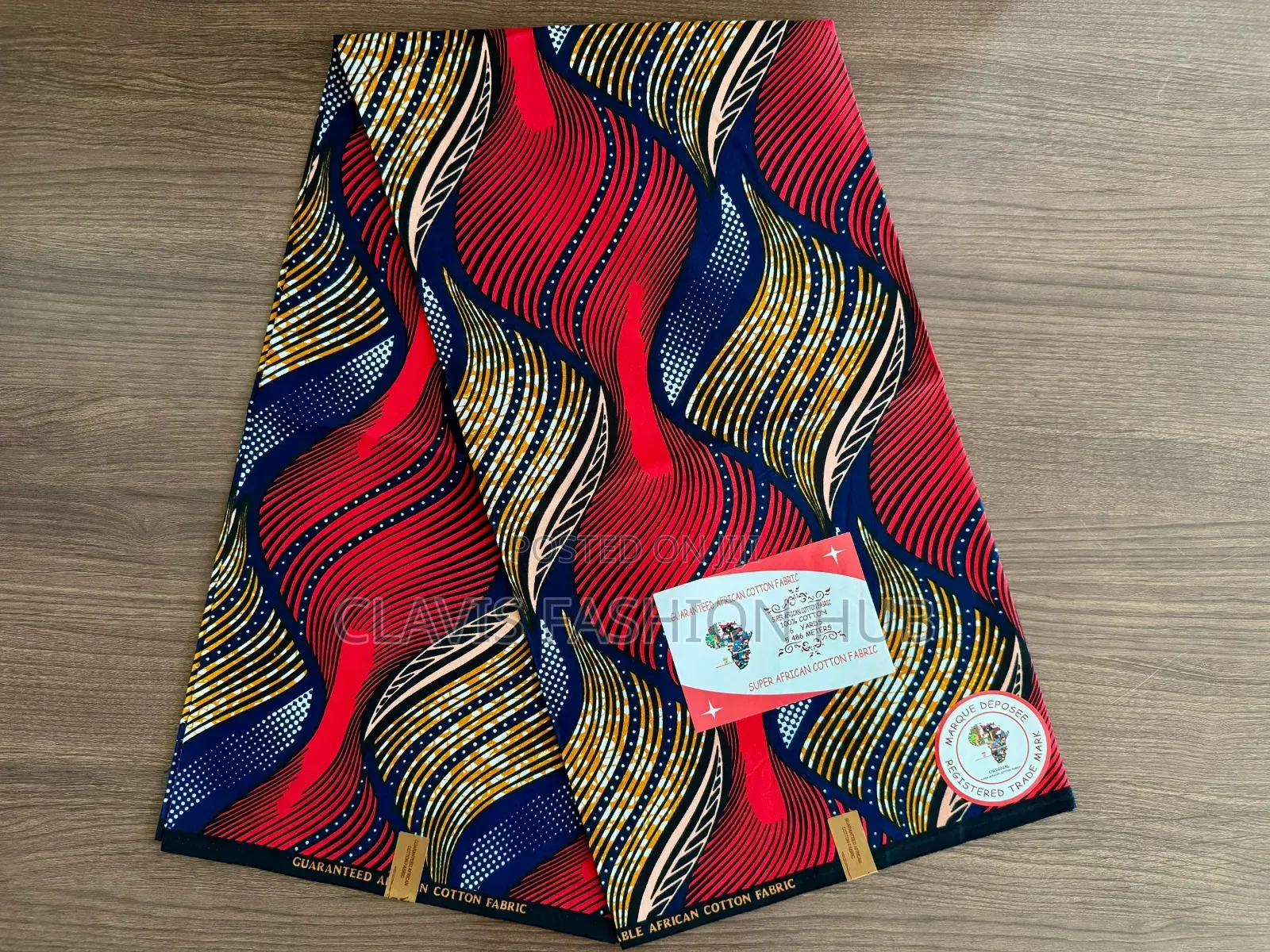 Red and Blue Kitenge Fabric for Your Dress