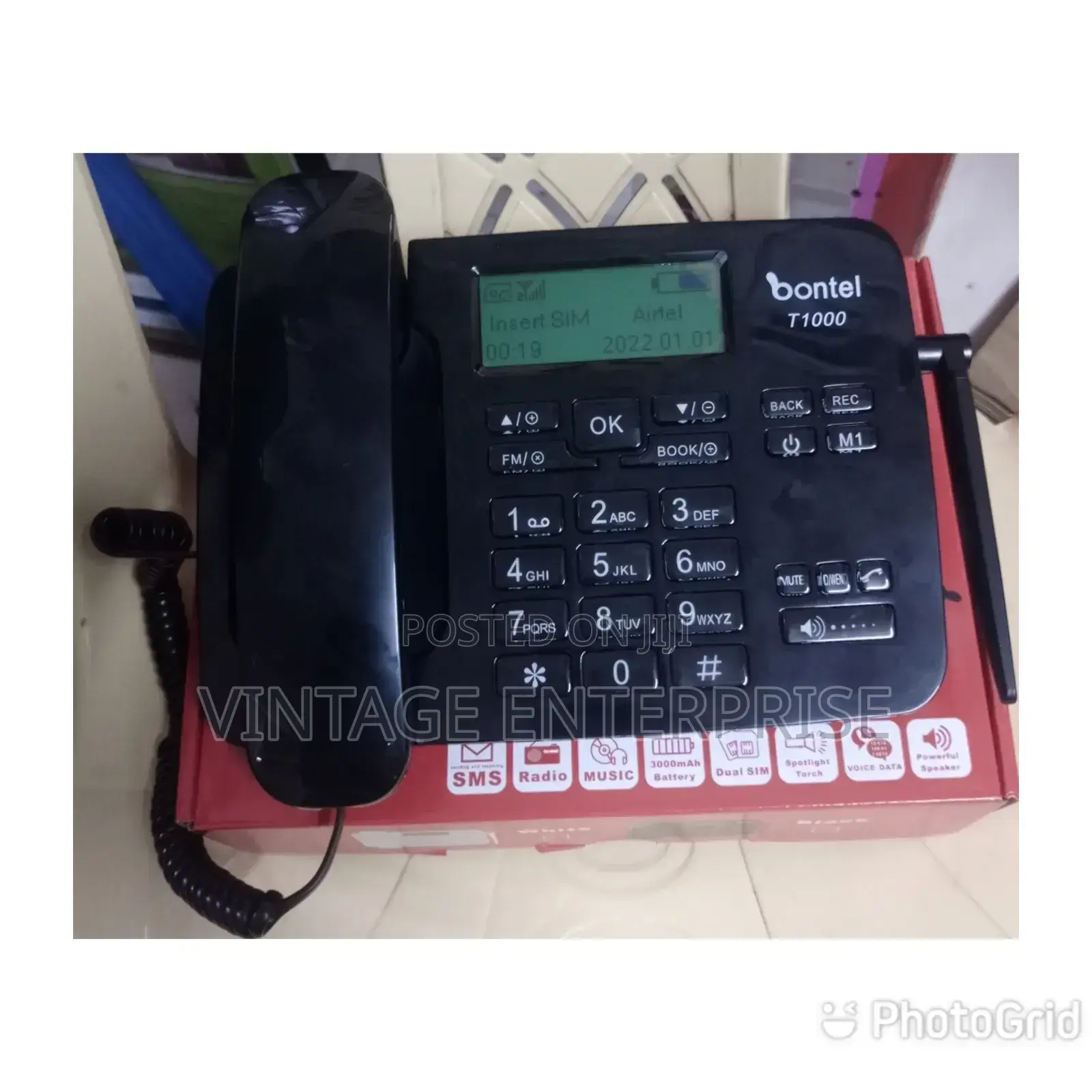 Bontel T 1000/ Wireless Desktop Telephone/SMS Feature Phone