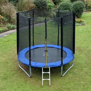 6 Fit Trampoline With Safety Net and Ladder for Kids