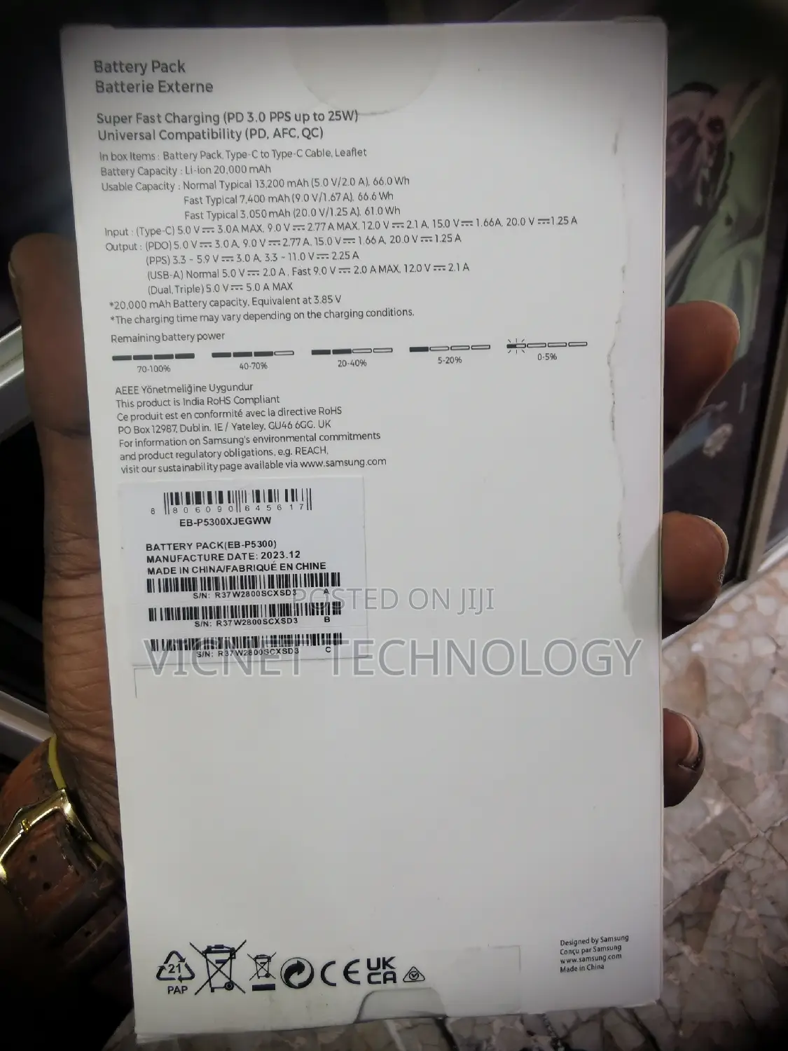 25 Watt Fast Charge Power Bank for Samsung