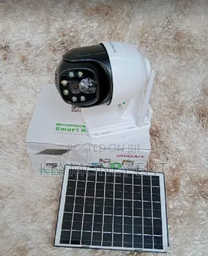 Full Color V380 4g Solar Camera With Sim, Sd Slots Rotating