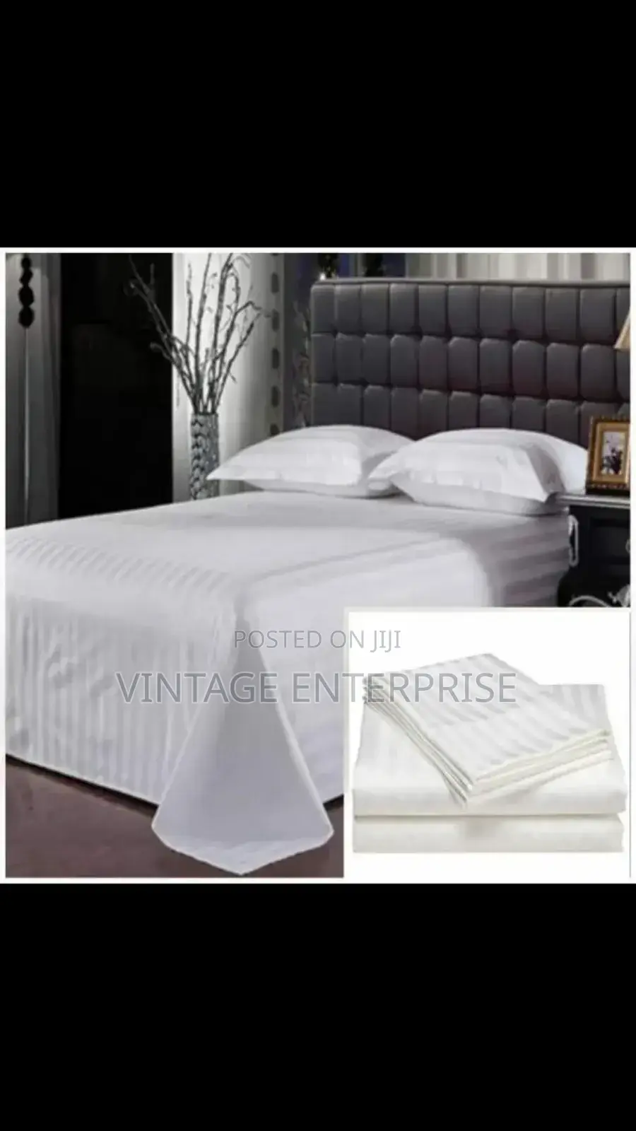 Stripped Cotton Bedsheets Set