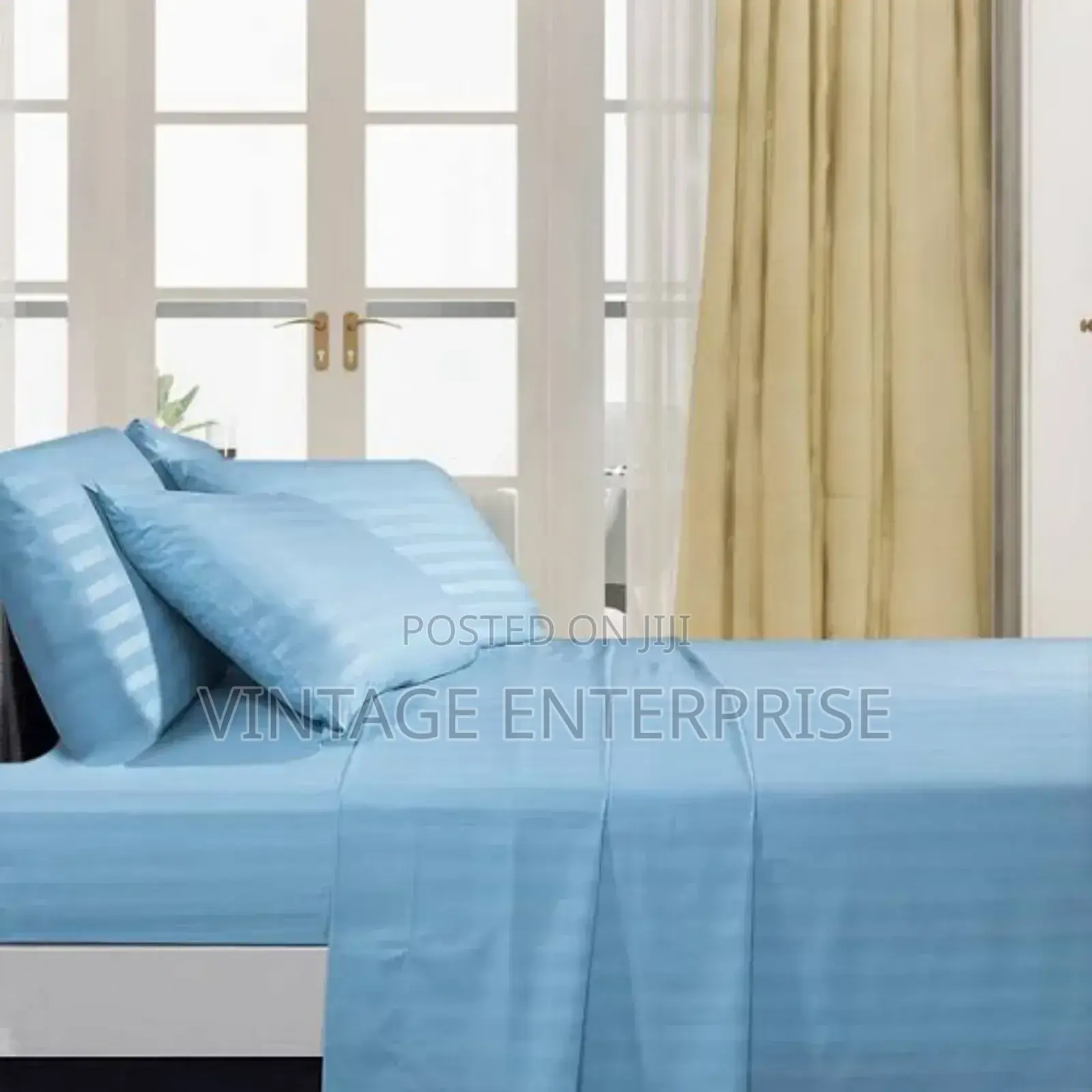 Stripped Cotton Bedsheets Set