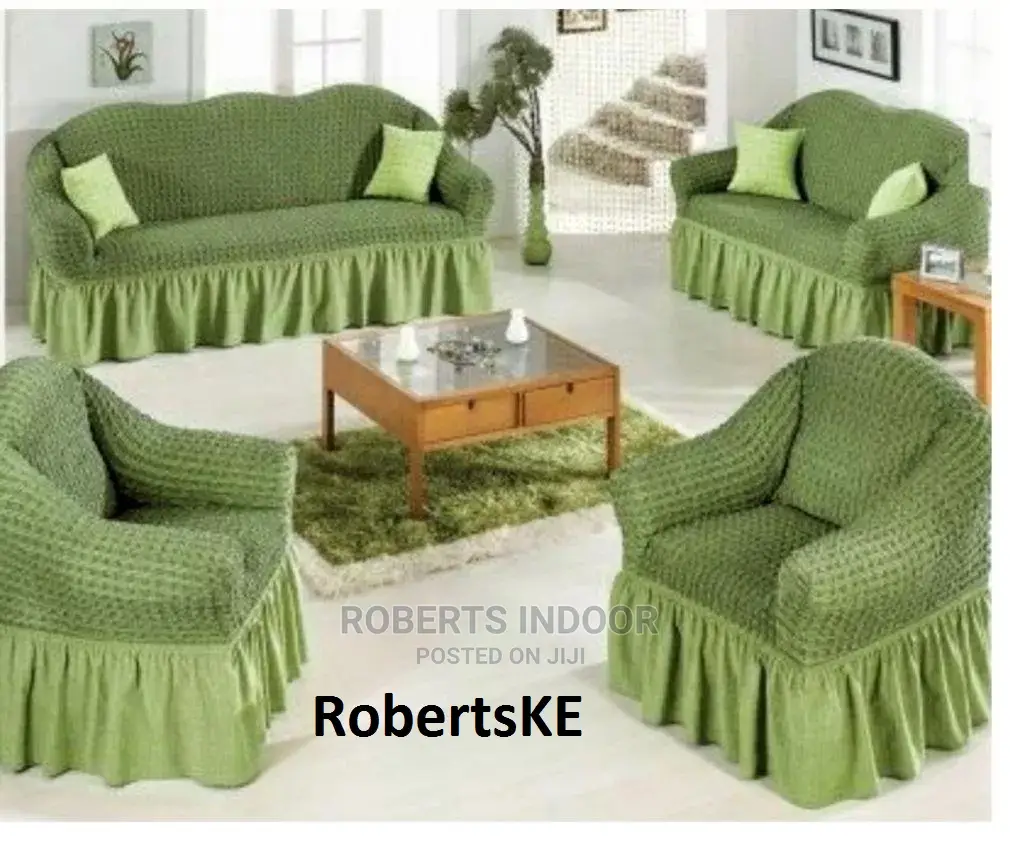 Elastic Sofa Covers 7 Seater Jungle Green