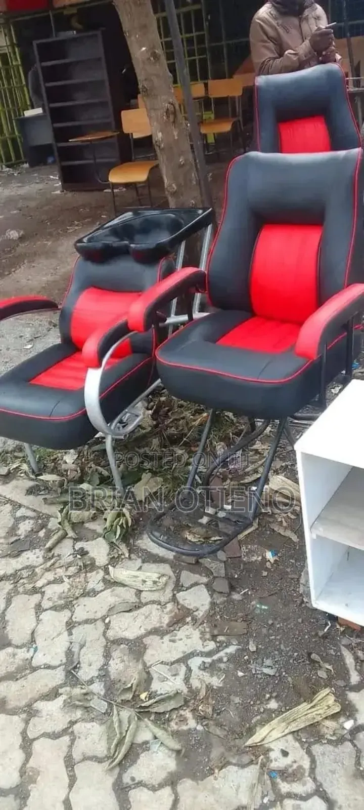 Simple Kinyozi Chairs and Sink