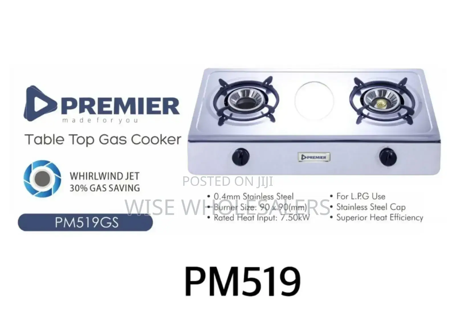 Premier Stainless Steel Table Top Gas Cooker°°•°