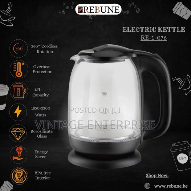 1.7L Rebune Glass Kettle