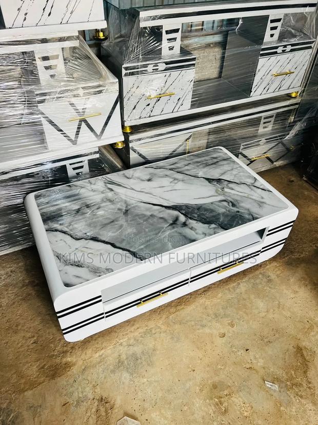 Table White Marble Top Gray/ Furniture - main view