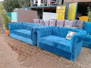 5-Seater Light Blue Sofa