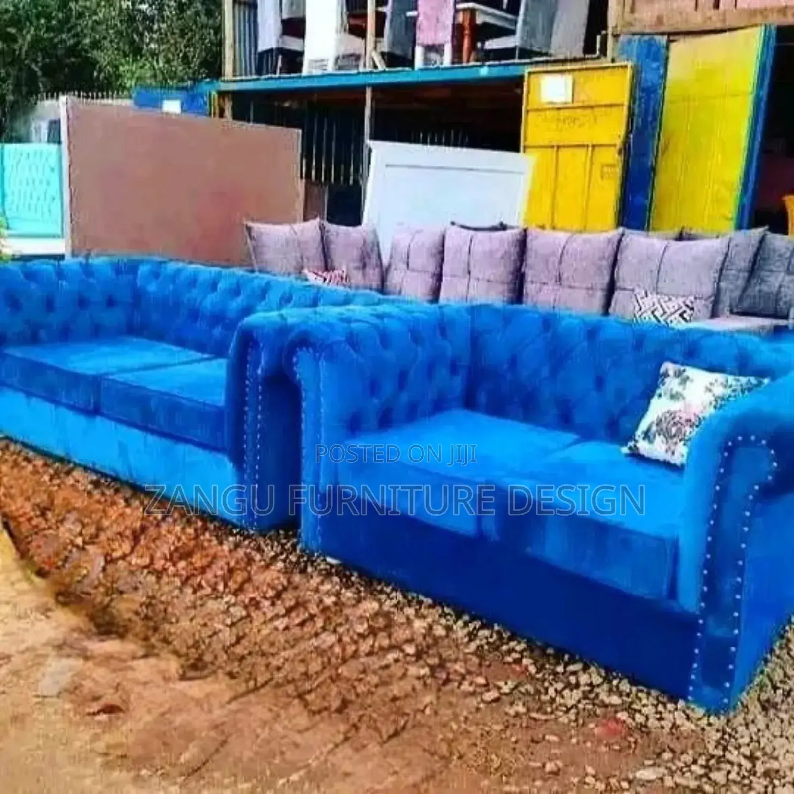 Blue 5-Seater Sofa