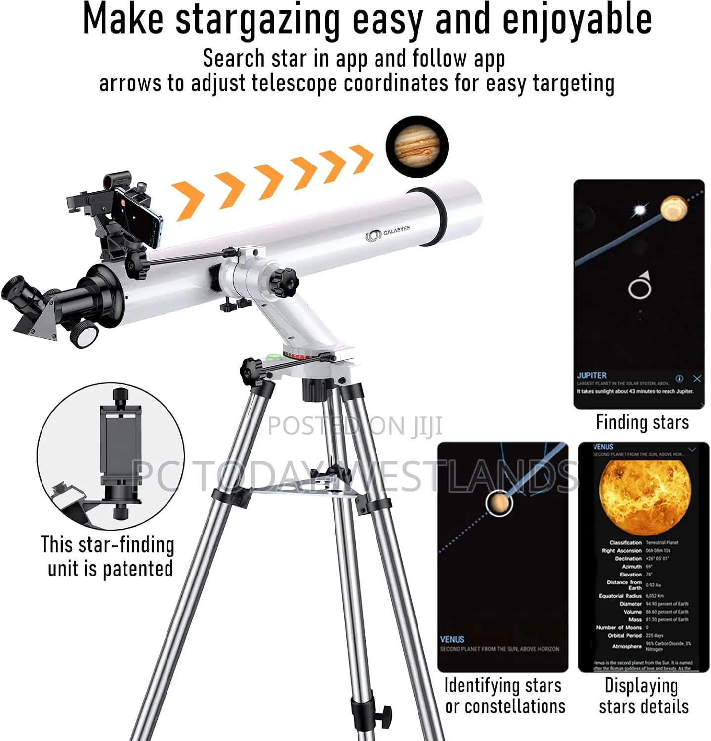 Telescope,100mm Aperture 900mm Fl W/Star-Finding System