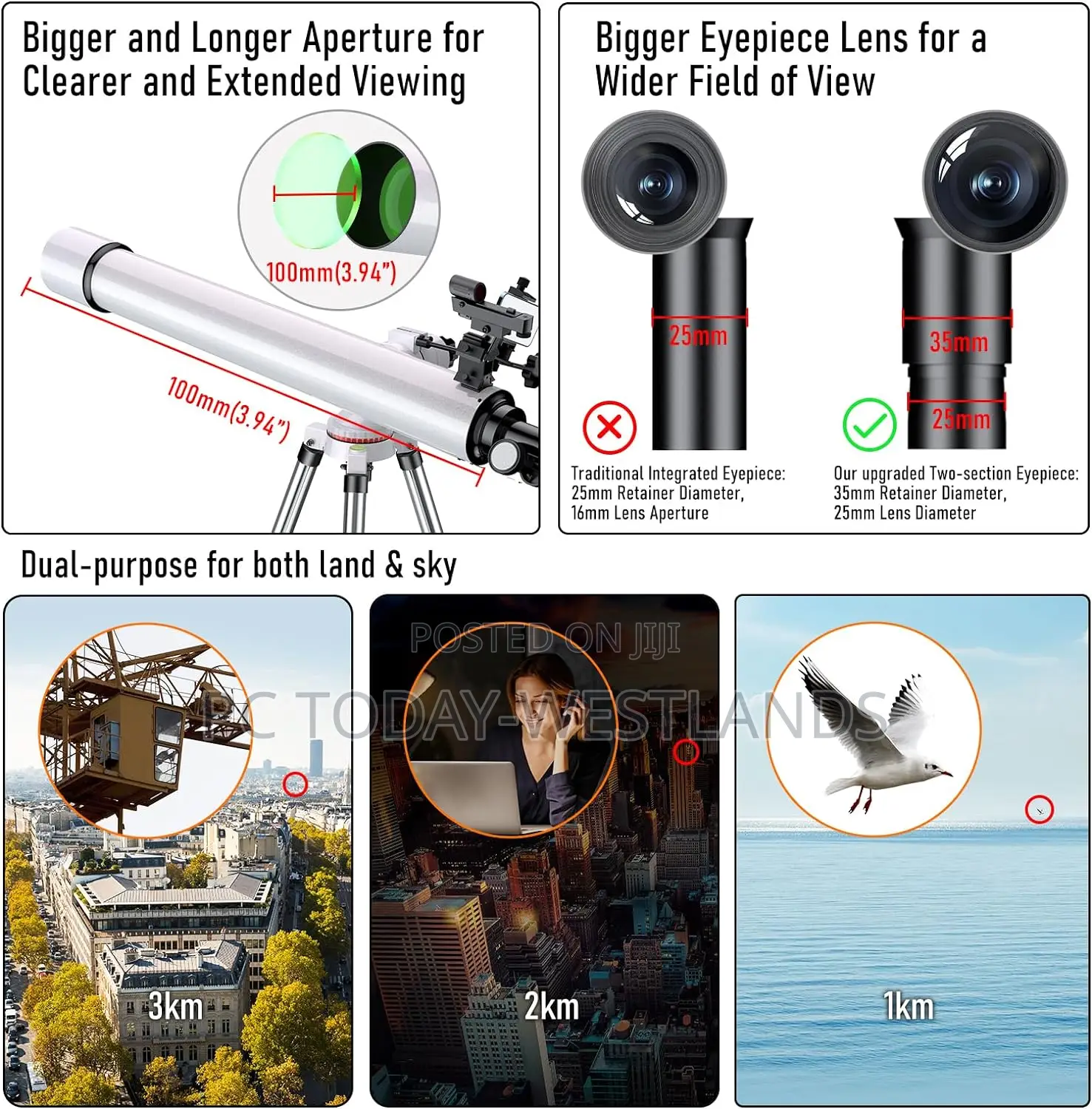 Telescope,100mm Aperture 900mm Fl W/Star-Finding System