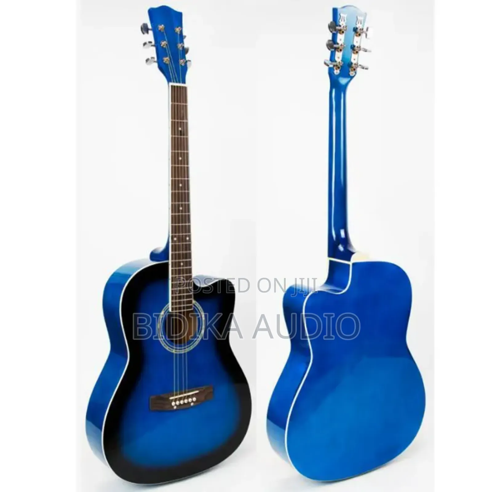 Blue Generic Acoustic Medium Size 6 Stringed Box Guitar