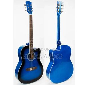 Blue Generic Acoustic Medium Size 6 Stringed Box Guitar - main view