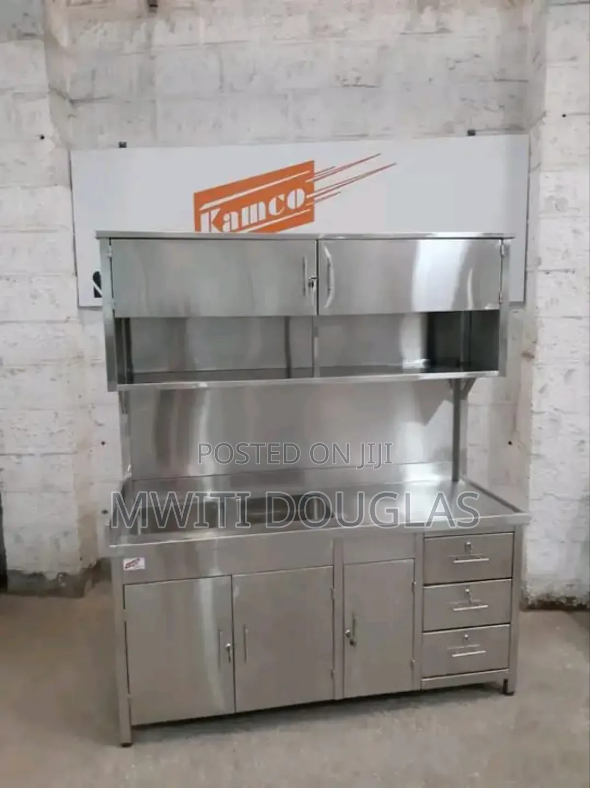 Storage Cabinet With Sinks and Wall Drows/Rack