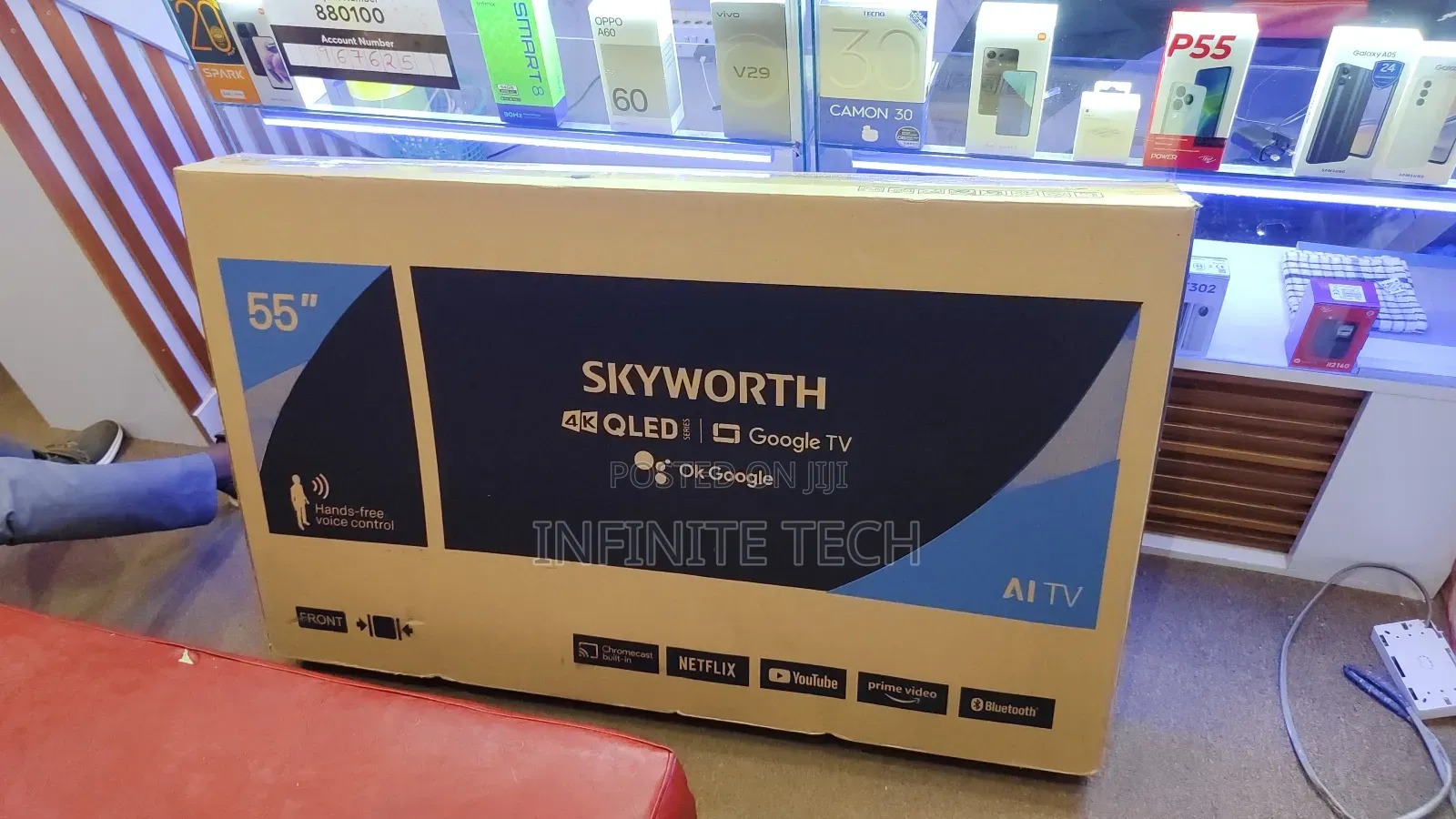 Skyworth 55 Inch Qled 55q6500g Tv Smart Google Tv Uhd Frameless