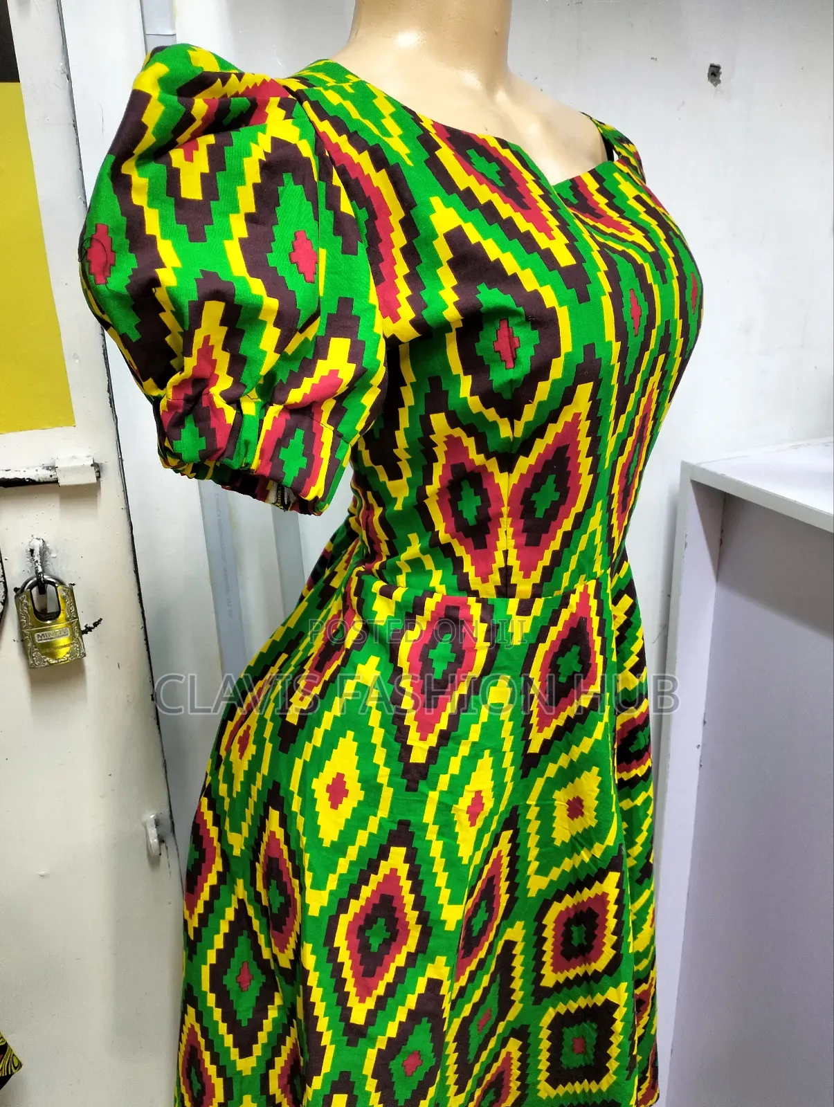 Green Kente Kitenge Dress